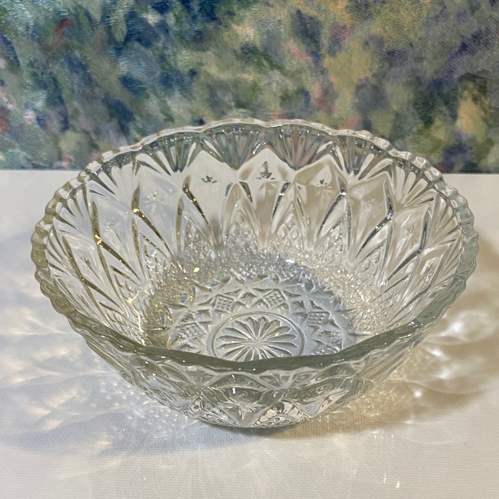 Vintage Anchor Hocking EAPC Star of David Berry Bowl 5" Dessert Candy Dish